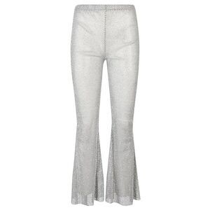 SANTA BRANDS Women's Rhinestone Flare Pants Women SILVER